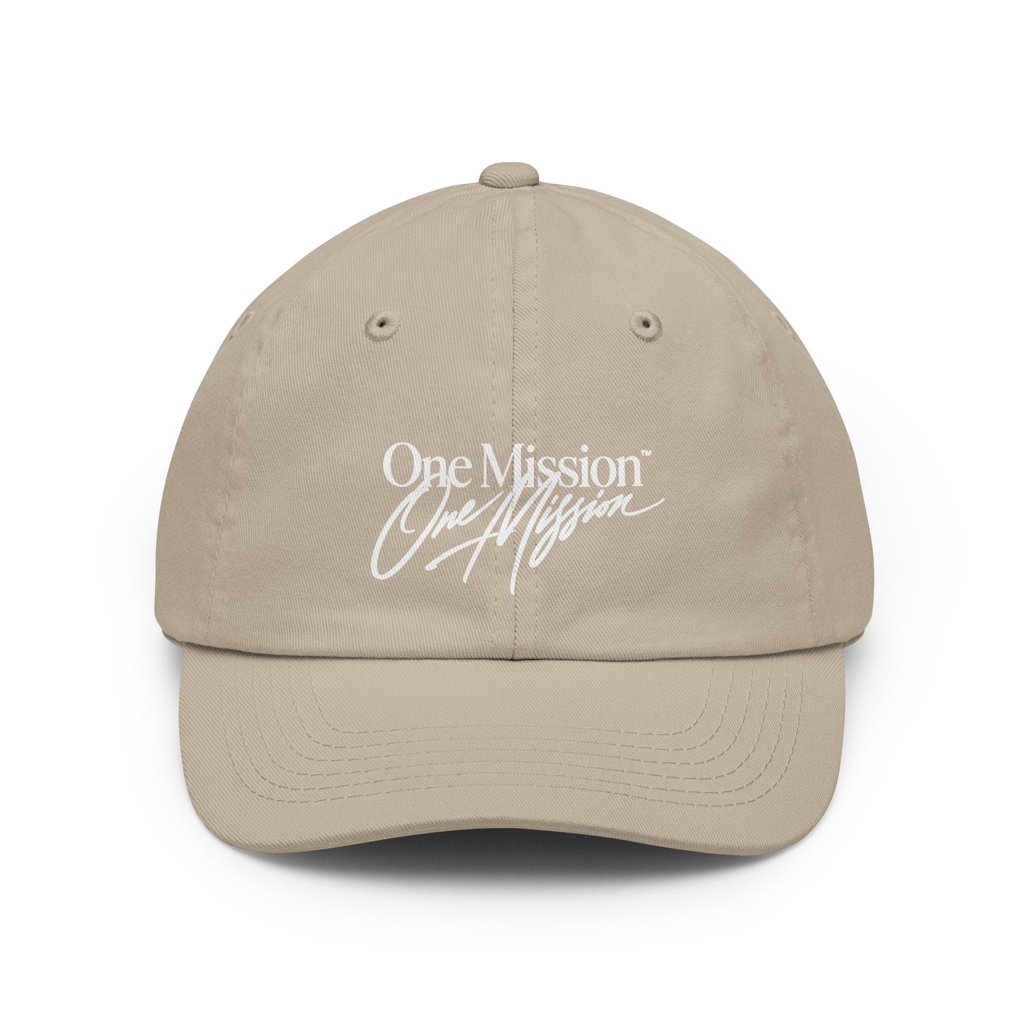 Dad Hat — "One Mission" Script Embroidered Baseball Cap
