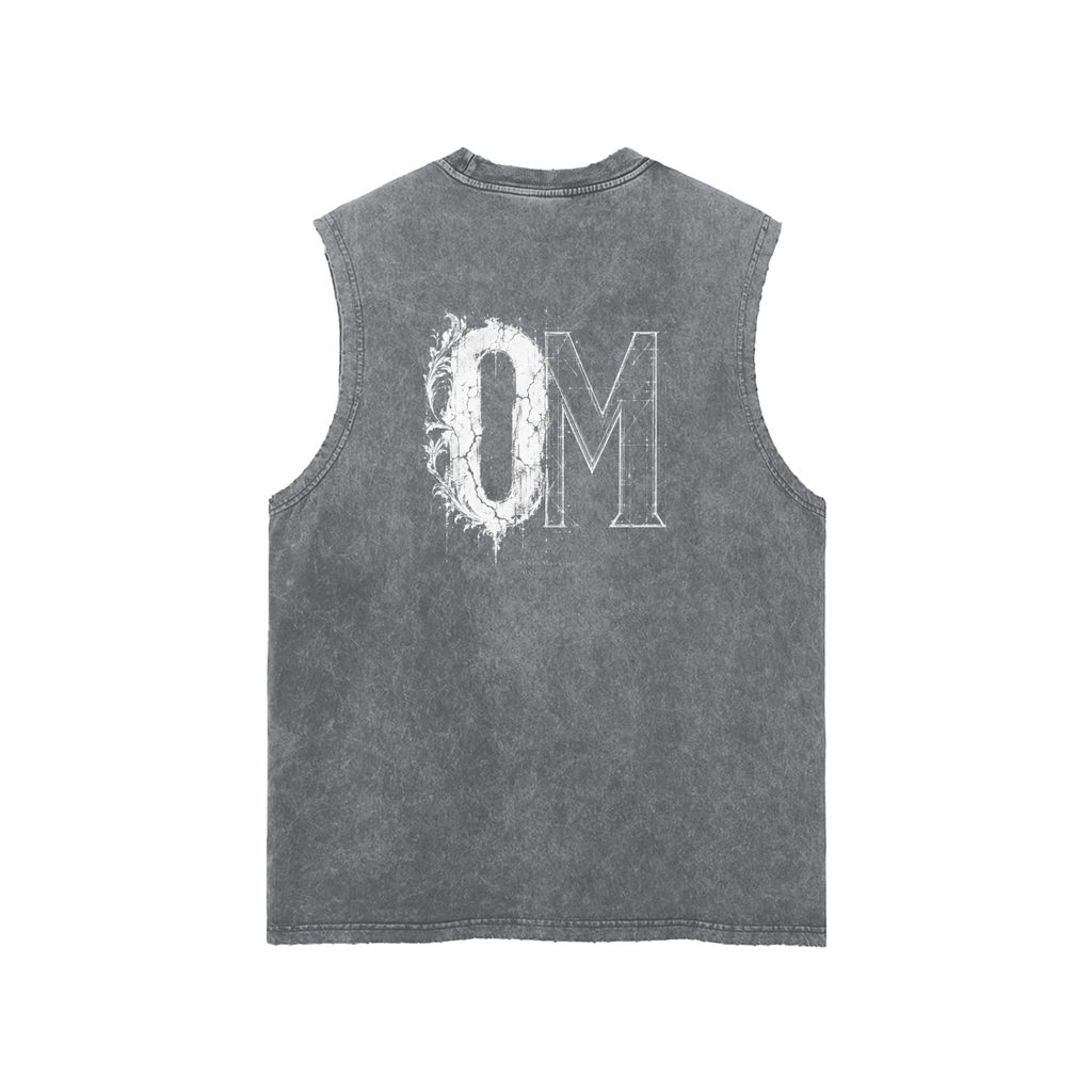 Snow Washed Frayed Hem Tank Top