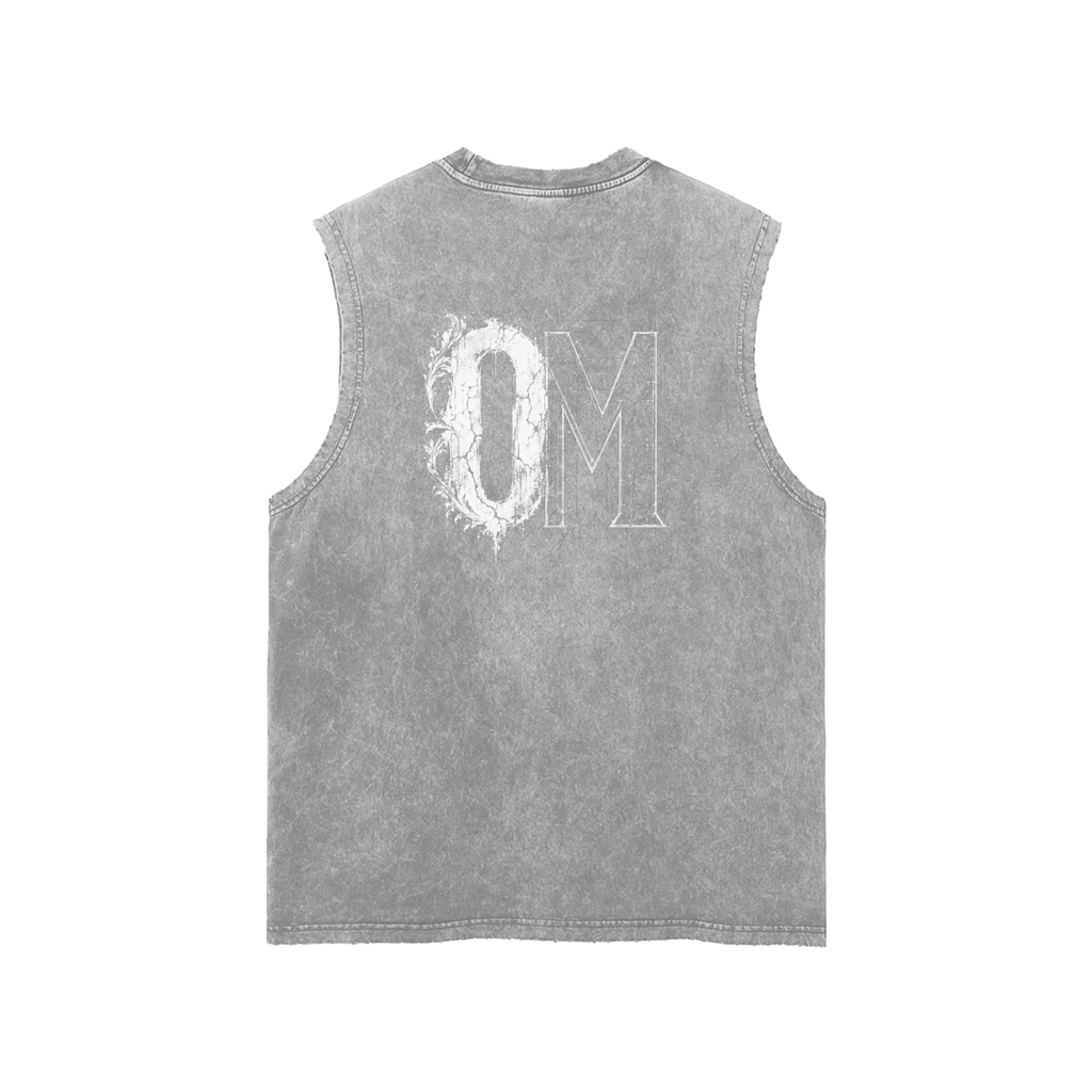 Snow Washed Frayed Hem Tank Top
