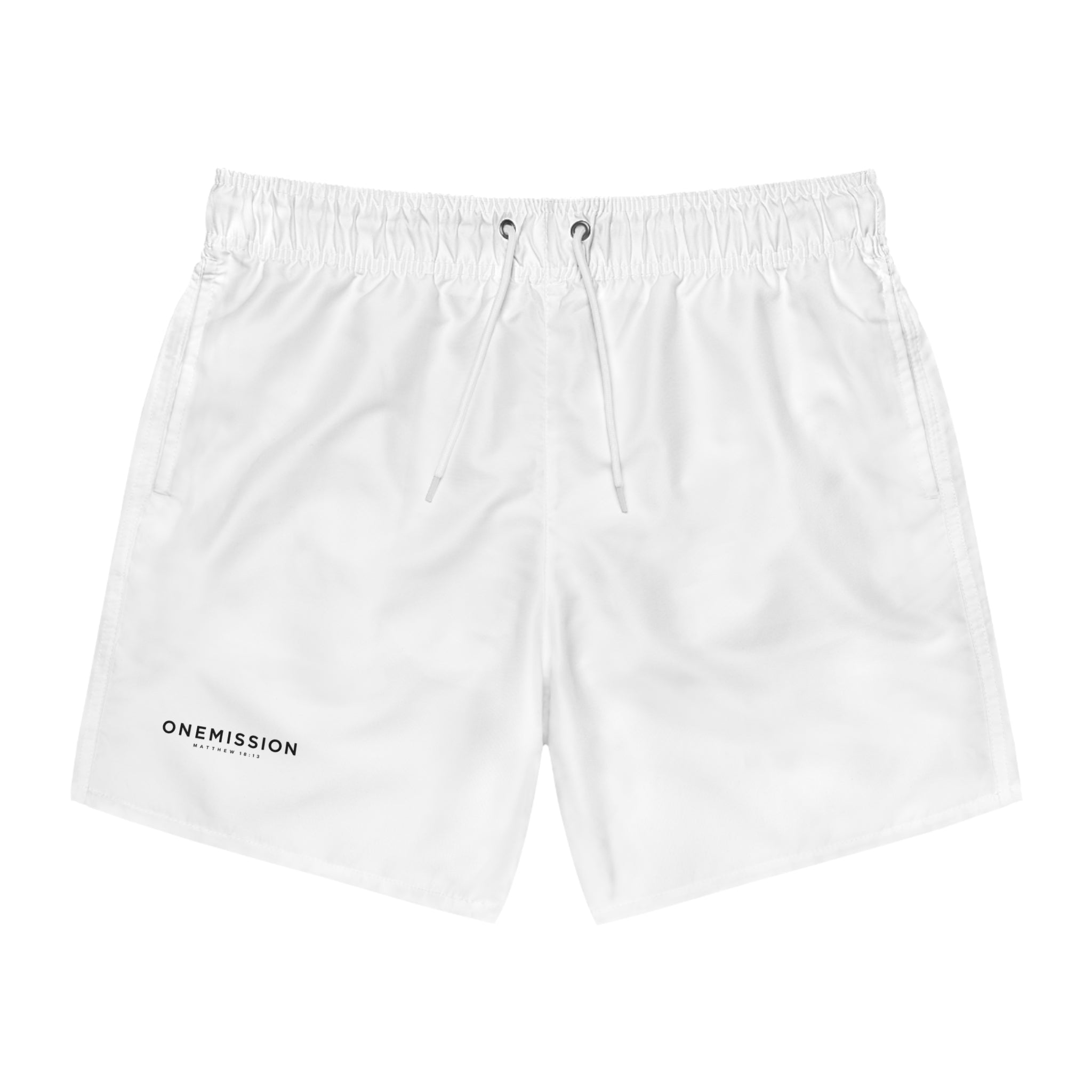 Swim Trunks — Minimal 'ONEMISSION' Logo Swim Shorts
