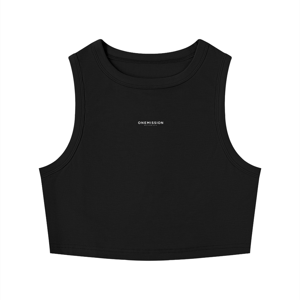 One Mission Women's Tight Crewneck Crop Tank Top