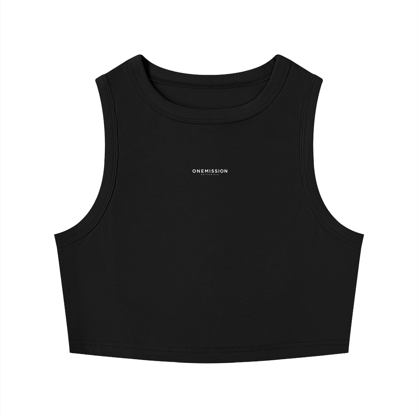 One Mission Women's Tight Crewneck Crop Tank Top