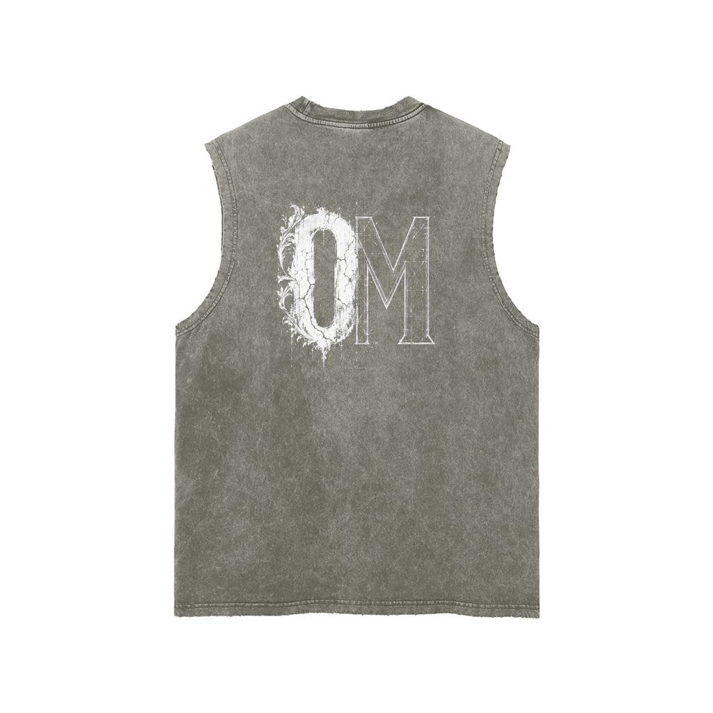 Snow Washed Frayed Hem Tank Top