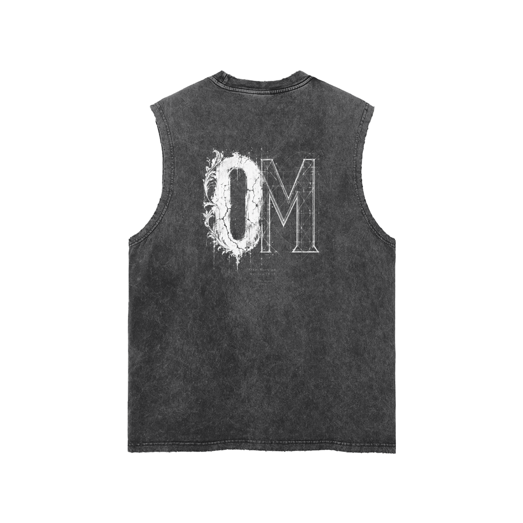 Snow Washed Frayed Hem Tank Top